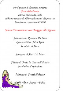 menu ballo 2020 festa della donna volantino